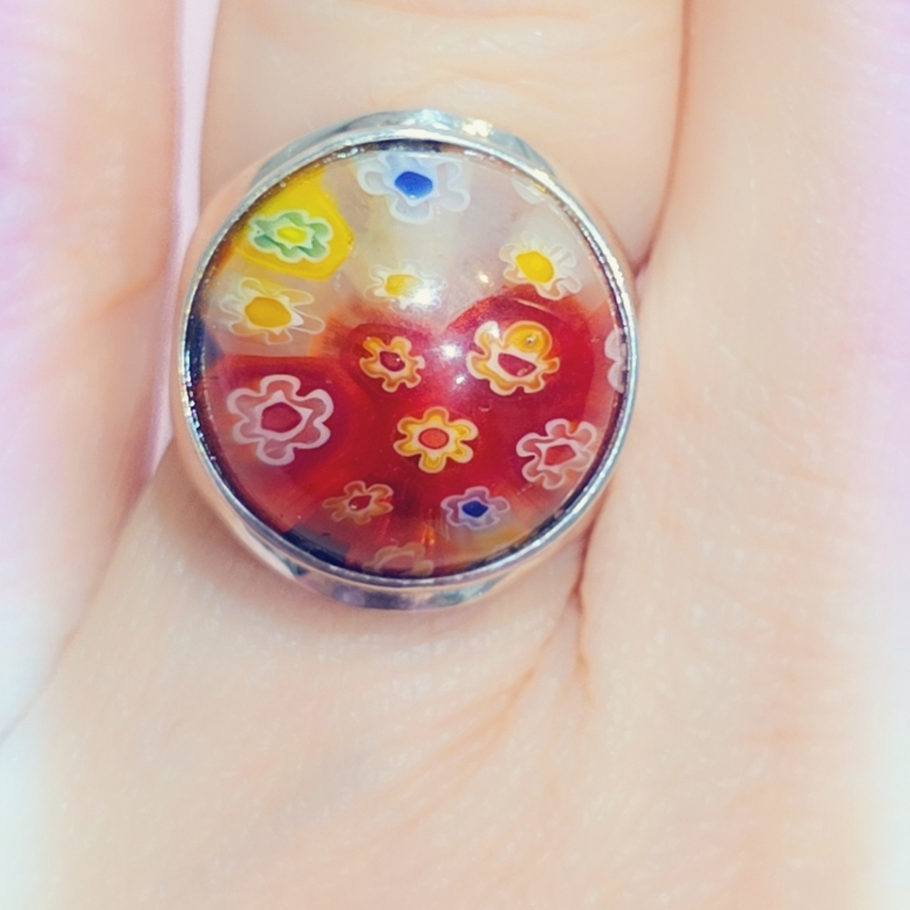 Murrine Sterling Gemstone Ring